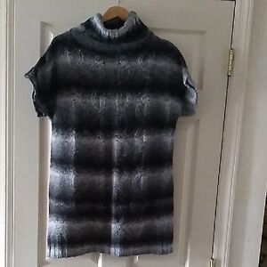 Gray and Black Turtleneck Sweater Dress